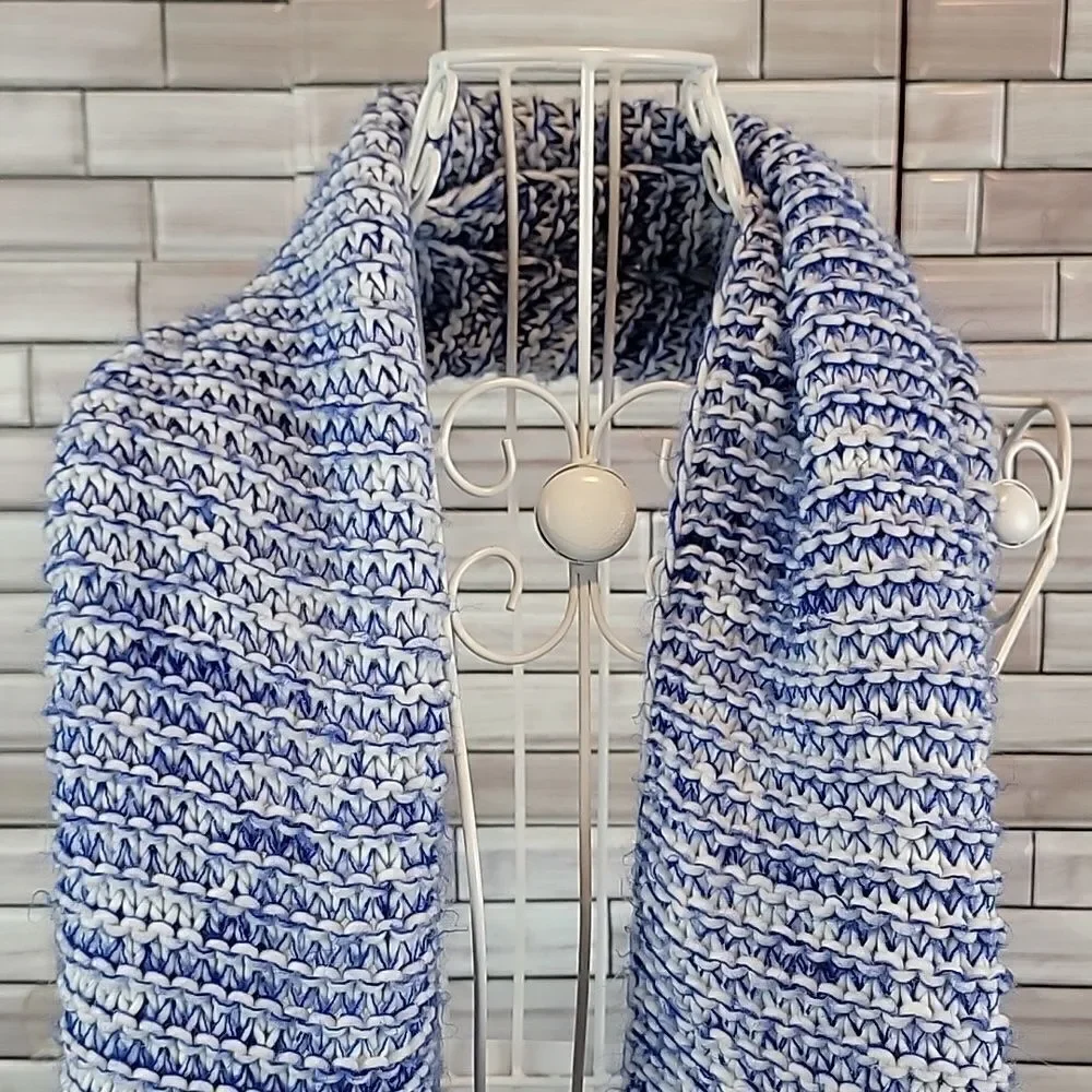 Scarf infinity by BP in a blue and white acrylic knit